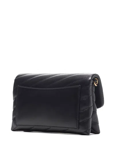 Shop Tory Burch 'kira' Black Chain Wallet In Chevron-quilted Leather Woman