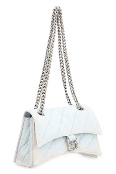 Shop Balenciaga Crush Shoulder Bag In Denim