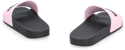 Shop Balenciaga Rubber Slides In Black