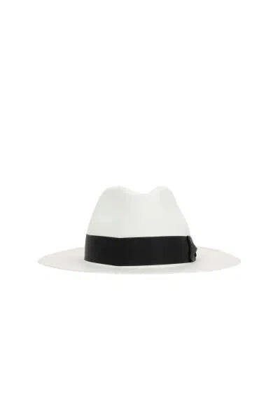 Shop Borsalino Hat In Natural+black