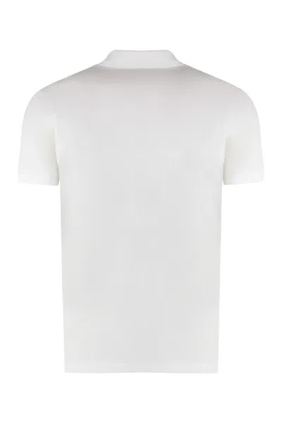 Shop Comme Des Garçons Play Cotton-piqué Polo Shirt In White