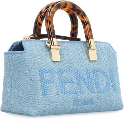 Shop Fendi By The Way Boston Denim Mini Bag
