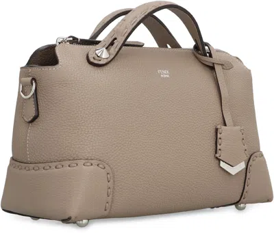 Shop Fendi By The Way Leather Boston Bag In Turtledove