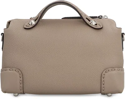 Shop Fendi By The Way Leather Boston Bag In Turtledove
