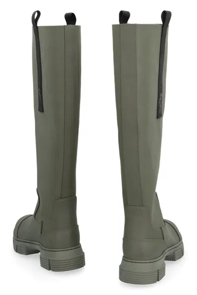 Shop Ganni Country Rubber Boots In Green