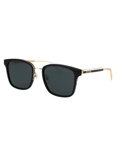 Shop Gucci Sunglasses In 001 Black Crystal Grey