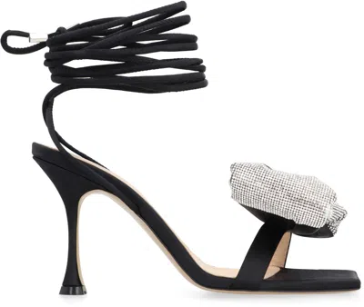 Shop Mach & Mach Nicole Bow Detail Sandals In Black
