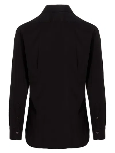 Shop Barba Poplin Shirt In Black