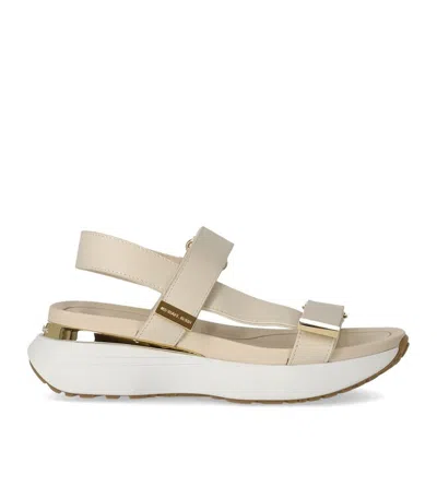 Shop Michael Kors Ari Light Cream Platform Sandal In White