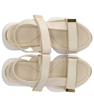 Shop Michael Kors Ari Light Cream Platform Sandal In White