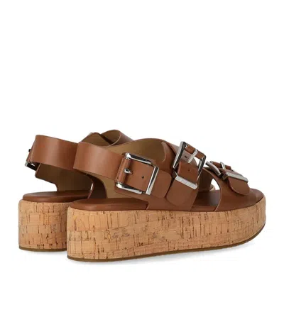 Shop Michael Kors Colby Light Brown Platform Sandal In Leather