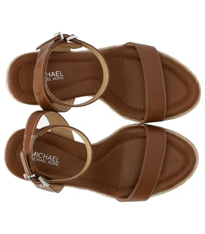 Shop Michael Kors Leighton Light Brown Wedge Sandal