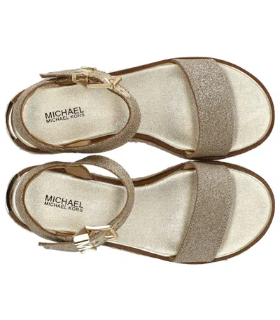 Shop Michael Kors Richie Champagne Platform Sandal In Gold