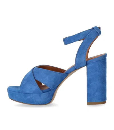 Shop Via Roma 15 Denim Blue Heeled Sandal