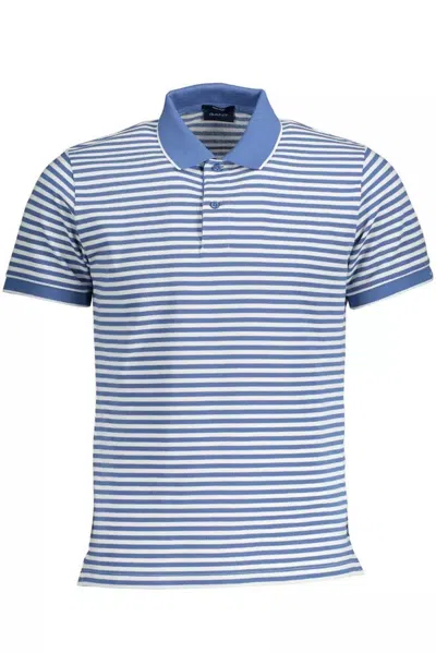 Shop Gant Blue Cotton Polo Shirt