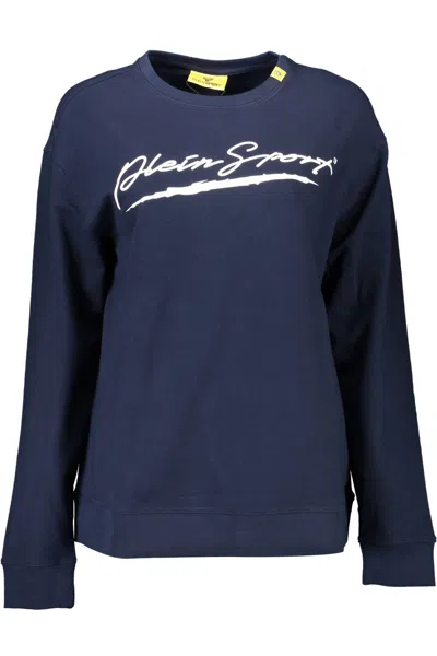 Shop Plein Sport Blue Cotton Sweater