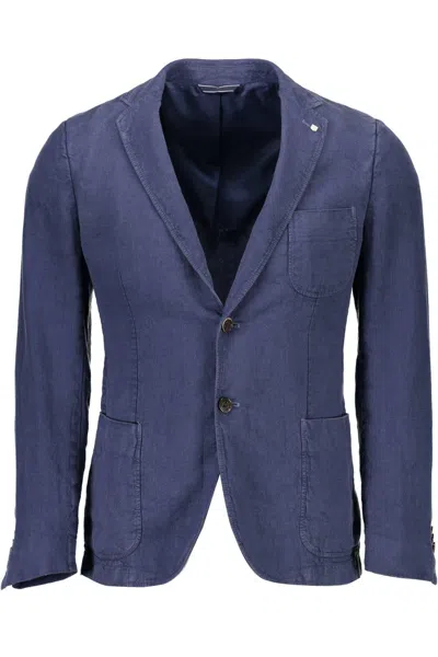 Shop Gant Blue Linen Jacket