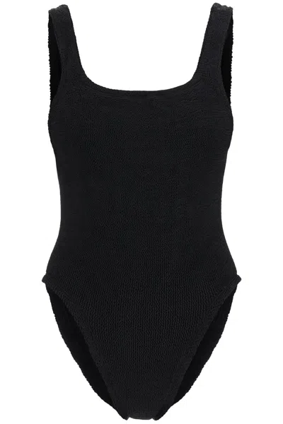 Shop Hunza G . Square Neck Swimsuit In Black