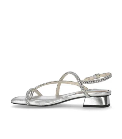 Shop Ash Isla Silver Mid-heeled Sandal