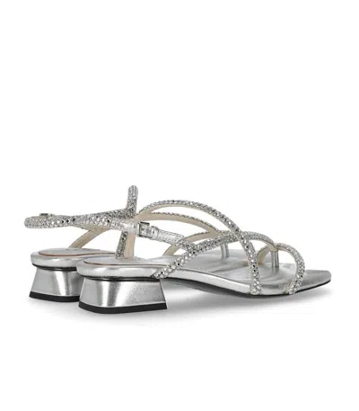 Shop Ash Isla Silver Mid-heeled Sandal