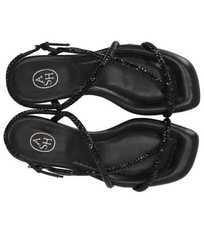 Ash Isla Black Mid-heeled Sandal In Black