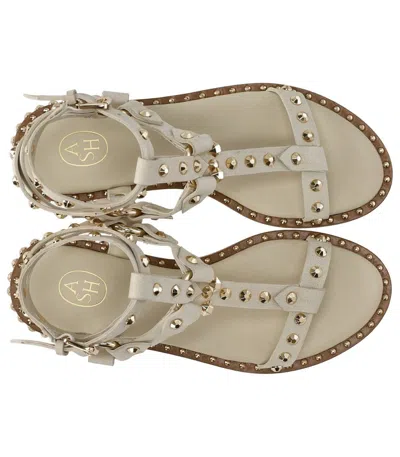 Ash Pulp Studded Ankle-strap Sandals In Beige