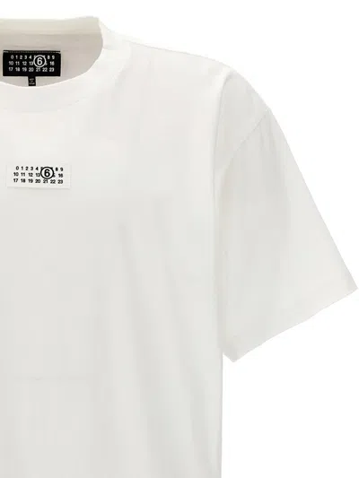 Shop Mm6 Maison Margiela Logo Label T-shirt In White