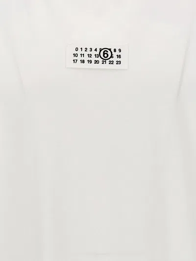 Shop Mm6 Maison Margiela Logo Label T-shirt In White