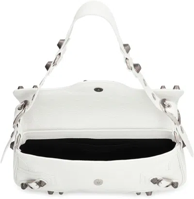 Shop Balenciaga Le Cagole Leather Crossbody Bag In White