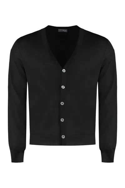 Shop Drumohr Merino Wool Cardigan In Black