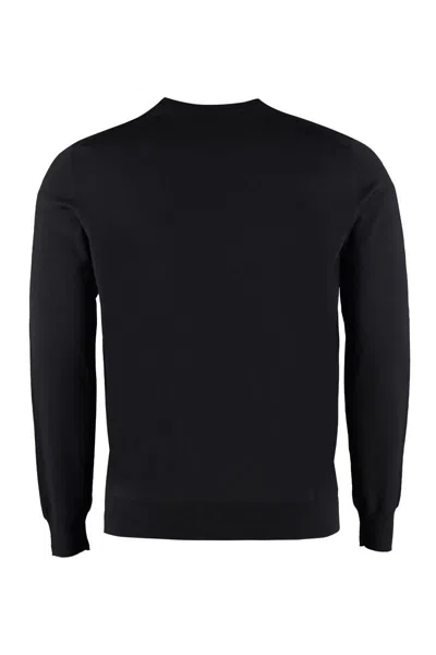 Drumohr Cotton Crewneck Sweater In Blue