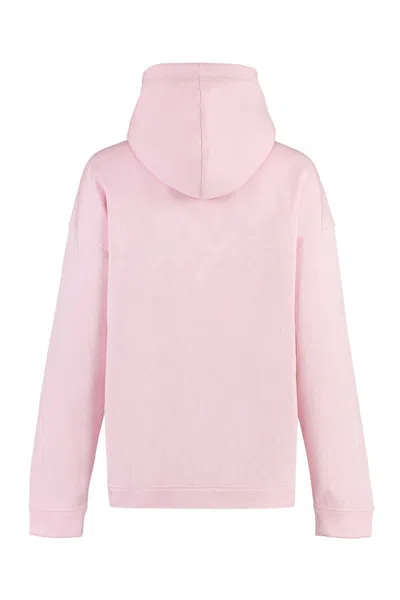 Shop Ganni Cotton Hoodie In Pink