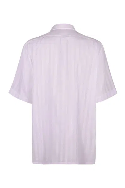 Shop Givenchy Short Sleeve Cotton Shirt In White