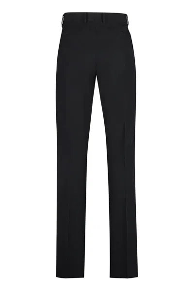 Shop Givenchy Wool Tailored Trousers In Black