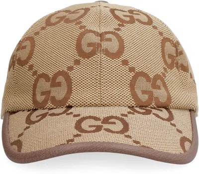 Shop Gucci Jumbo Gg-fabric Baseball Cap In Camel