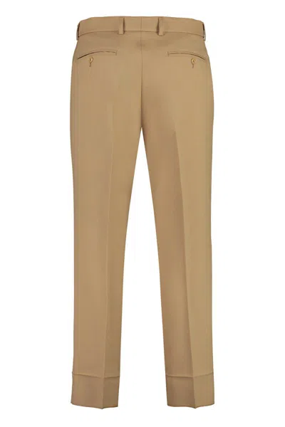 Shop Gucci Techno Fabric Tailored Trousers In Beige
