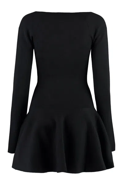 Shop Nina Ricci Knitted Dress In Black