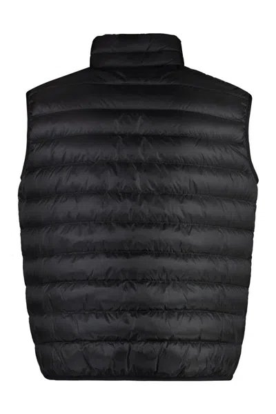 Shop Palm Angels Full Zip Down Vest In Black