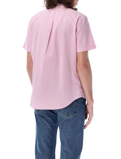 Shop Polo Ralph Lauren Seersucker Shirt In Pink