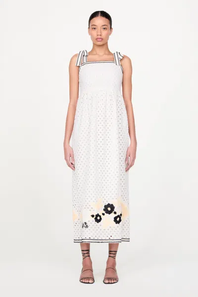 Marie Oliver Lulu Eyelet Midi Dress In Raffia