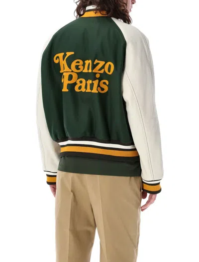 Shop Kenzo " By Verdy" Varsity Jacket In Green White