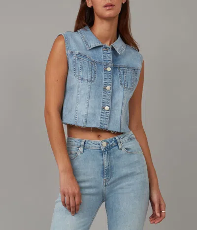 Shop Lola Jeans Women's Gabbie-sbs Cropped Denim Vest In Multi