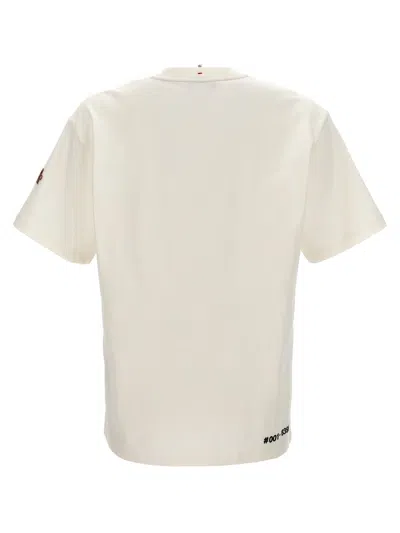 Shop Moncler Grenoble Embossed Logo T-shirt In White