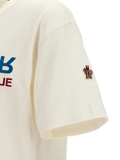 Shop Moncler Grenoble Embossed Logo T-shirt In White