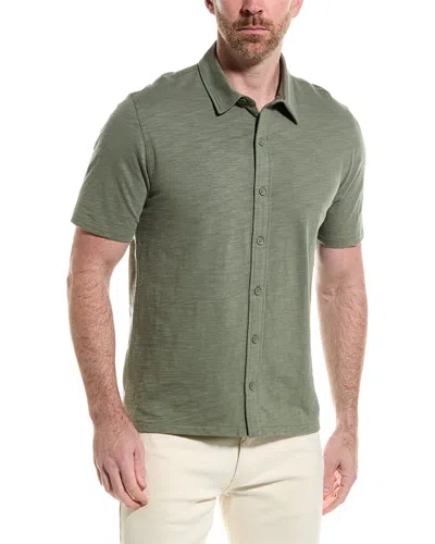 Shop Vince Slub Shirt In Green