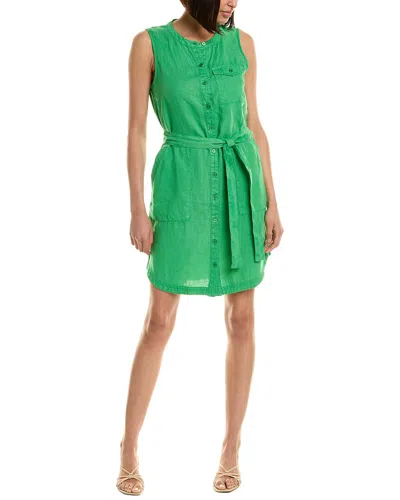 Shop Michael Stars Brady Utility Linen Mini Dress In Green