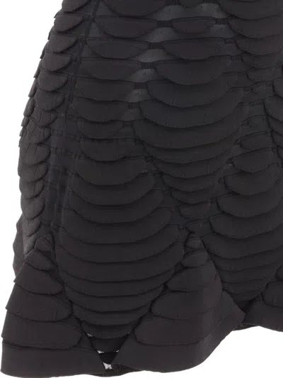 Shop Alaïa Python 3d Knit Dress In Black