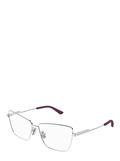 Shop Bottega Veneta Eyeglasses In Silver