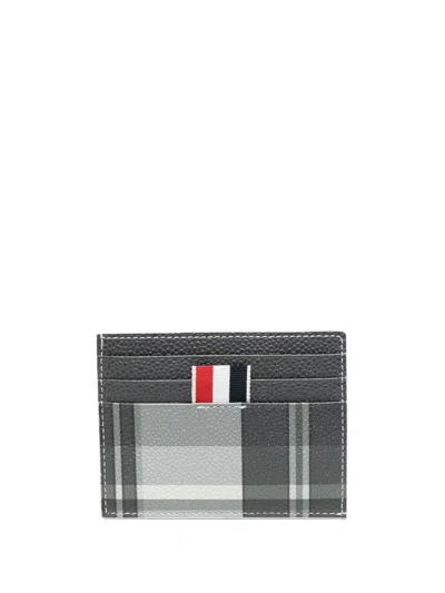 Shop Thom Browne 4bar Leather Credit Card Case In Black