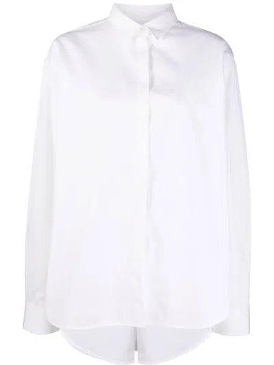Shop Totême Toteme Signature Cotton Shirt In White